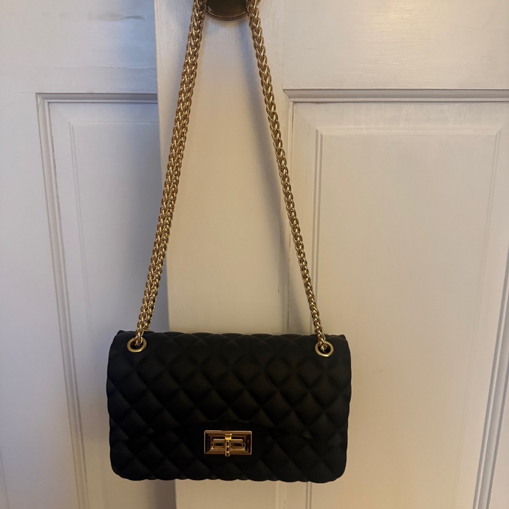 Mini black rubber shoulder/crossbody